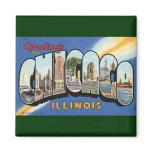 Vintage Greetings from Chicago! Refrigerator Magnet