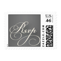 Vintage Grey and Ivory rsvp stamp
