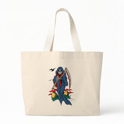 Vintage Grim Reaper Tattoo Art Bags by vintagegiftmall