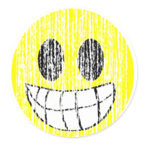 Vintage grinning Smiley stickers