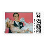 Vintage Groom Carrying Bride; the Newlyweds Postage