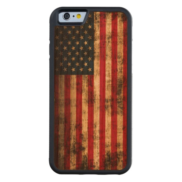 Vintage Grunge American Flag Carved® Cherry iPhone 6 Bumper