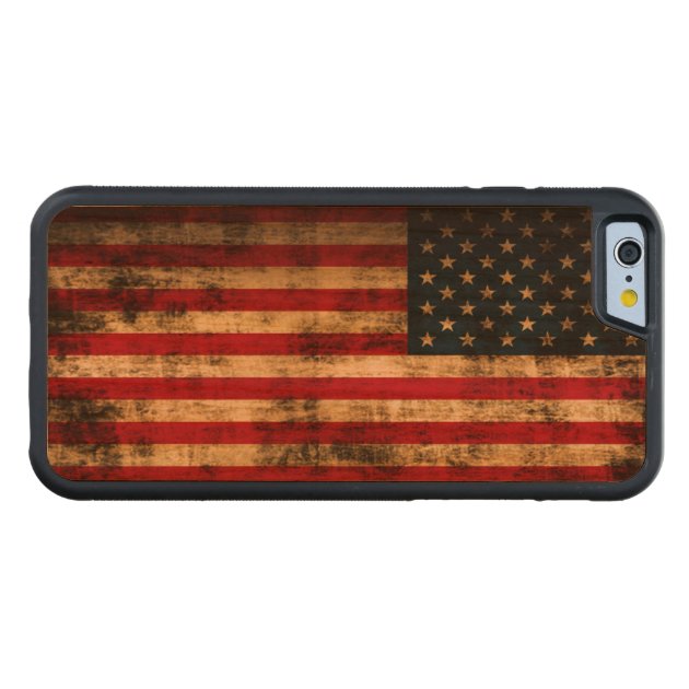 Vintage Grunge American Flag Carved® Cherry iPhone 6 Bumper-3
