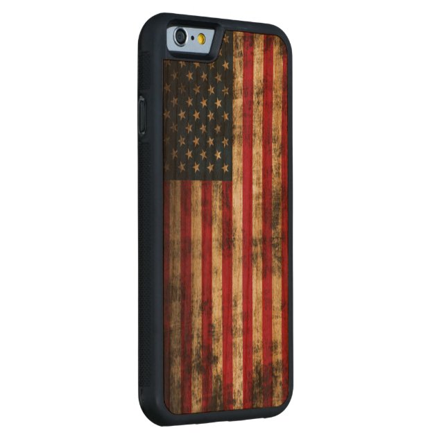 Vintage Grunge American Flag Carved® Cherry iPhone 6 Bumper-2