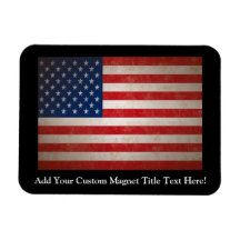 Vintage Grunge American Flag Patriotic Design Flexible Magnet