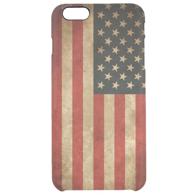 Vintage Grunge American Flag Pattern USA Patriotic Uncommon Clearlyâ„¢ Deflector iPhone 6 Plus Case