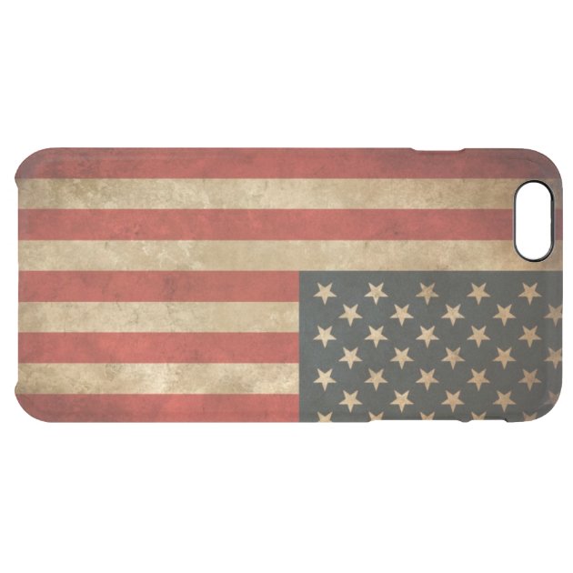 Vintage Grunge American Flag Pattern USA Patriotic Uncommon Clearlyâ„¢ Deflector iPhone 6 Plus Case-5