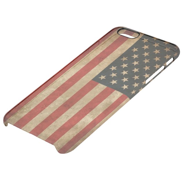 Vintage Grunge American Flag Pattern USA Patriotic Uncommon Clearlyâ„¢ Deflector iPhone 6 Plus Case-4