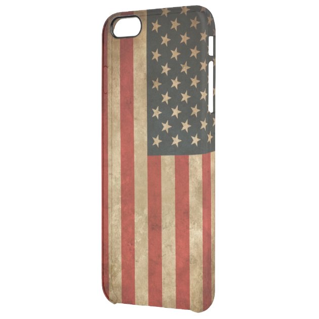Vintage Grunge American Flag Pattern USA Patriotic Uncommon Clearlyâ„¢ Deflector iPhone 6 Plus Case