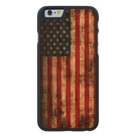 Vintage Grunge American Flag Carved® Cherry iPhone 6 Case