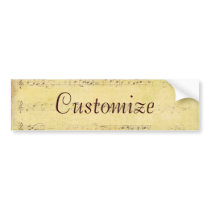 Vintage Grunge Antique Musical Notes Bumper Sticker