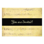 Vintage Grunge Antique Musical Notes Invitations