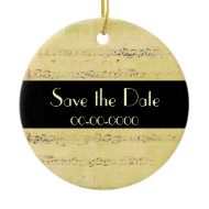 Vintage Grunge Antique Musical Notes Ornament ornament