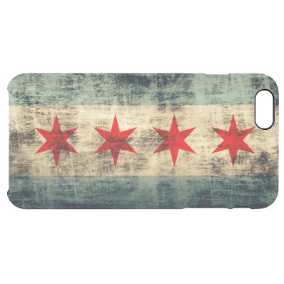 Vintage Grunge Flag of Chicago Clear iPhone 6 Plus Case