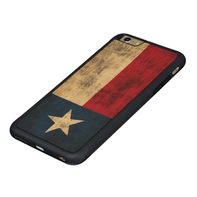 Vintage Grunge Flag of Texas Carved® Maple iPhone 6 Plus Bumper Case-5