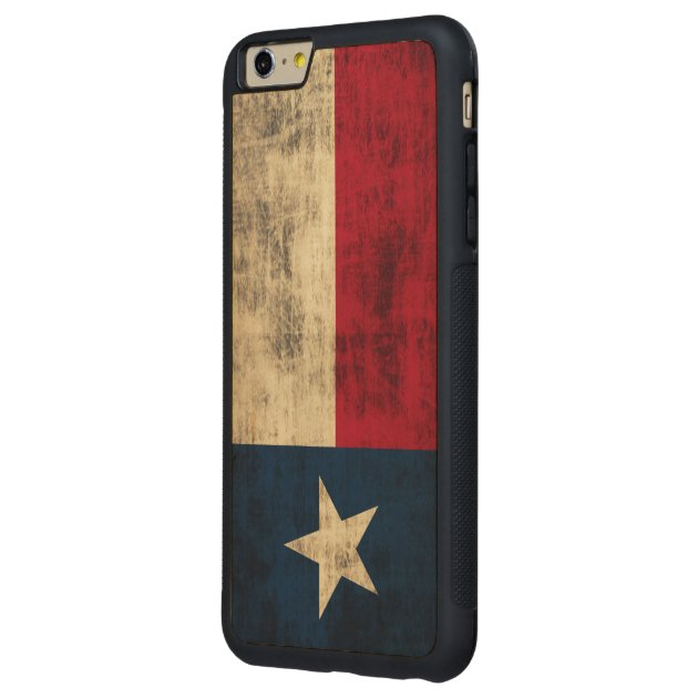 Vintage Grunge Flag of Texas Carved® Maple iPhone 6 Plus Bumper Case