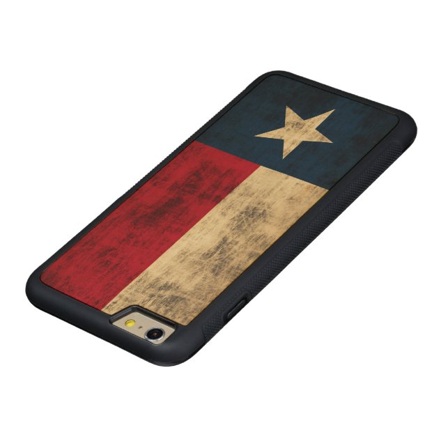 Vintage Grunge Flag of Texas Carved® Maple iPhone 6 Plus Bumper Case-4