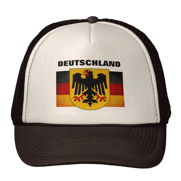Vintage Grunge Germany Flag Deutschland Flag Trucker Hat-0
