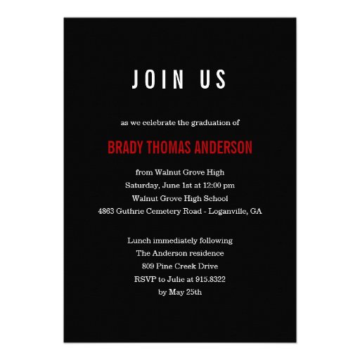 Vintage Grunge Graduation Invitation - Red