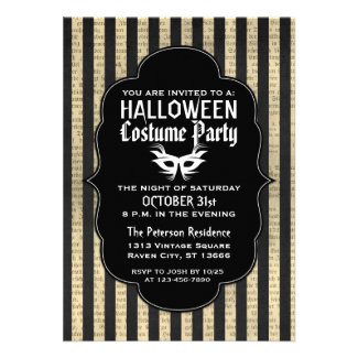 Vintage Grunge Halloween Costume Party Invitations
