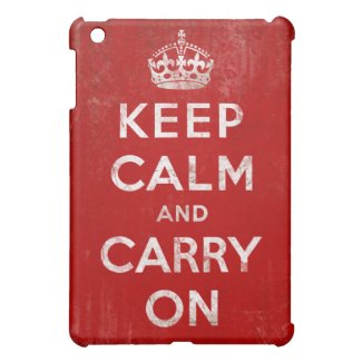 Vintage Grunge Keep Calm and Carry On iPad Mini Cover