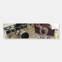 Vintage Grunge Retro Cameras Fashion Bumper Stickers