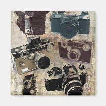 Vintage Grunge Retro Cameras Fashion Refrigerator Magnet