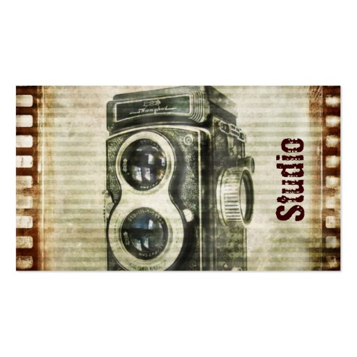 Vintage Grunge Retro Cameras film urban Business Card Template (front side)