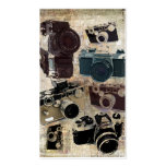 Vintage Grunge Retro Cameras Pattern Business Card Template