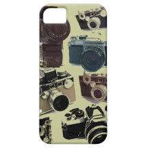 Vintage Grunge Retro Cameras Pattern iPhone 5 Covers