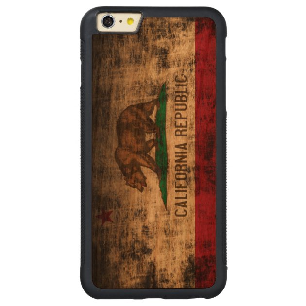 Vintage Grunge State Flag of California Republic Carved® Cherry iPhone 6 Plus Bumper-3