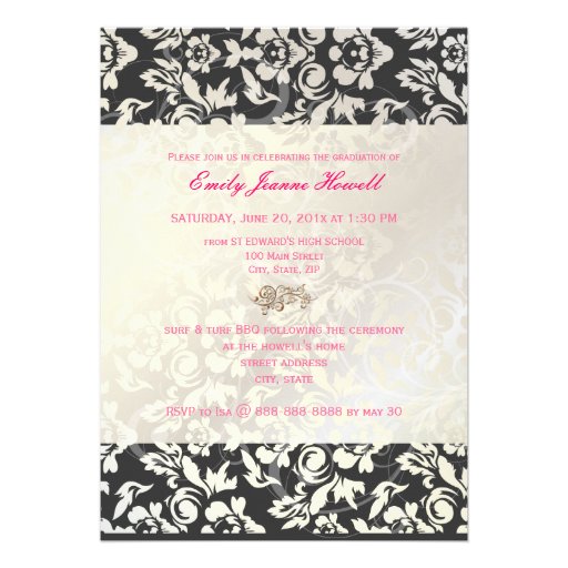 Vintage/Grunge/Swirls/Damask/Graduations Personalized Invitation