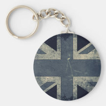 Vintage Grunge UK Flag Keychain