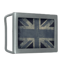 Vintage Grunge UK Flag Rectangular Belt Buckles