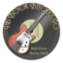 Vintage Guitar Bookplate sticker