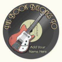 Vintage Guitar Bookplate Stickers