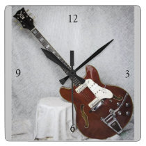 Vintage Guitar Wall Clock at Zazzle