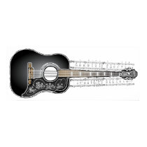 Vintage Guitar with Sheet Music - Poster Print by TitaniumLizard Vintage Guitar with Sheet Music - Poster Print