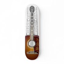 Vintage Guitar with Sheet Music - Skateboard by TitaniumLizard Vintage Guitar with Sheet Music - Skateboard