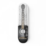 Vintage Guitar with Sheet Music  - Skateboard