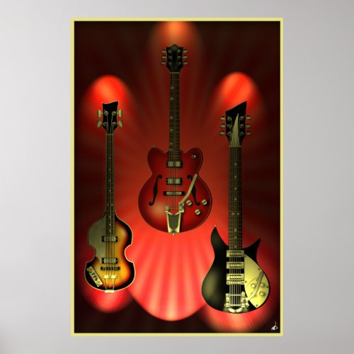 Vintage Guitars Poster print