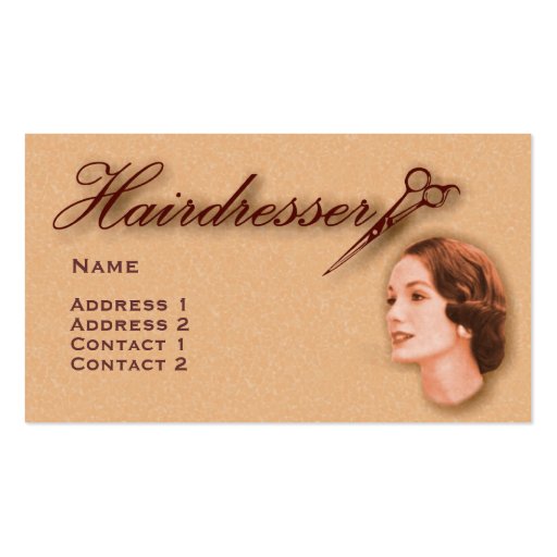 Vintage Hairdressers Profile Business Card #24 X (front side)