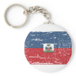 Vintage Haiti Flag Key Chain