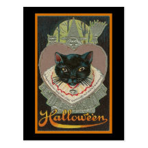 Vintage Halloween Black Cat Post Cards