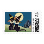 Vintage Halloween Black Cats Stamp