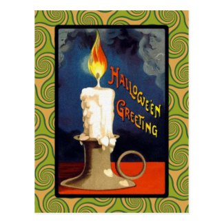 Vintage Halloween Candle Greeting Postcards