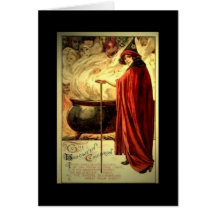 Vintage Halloween card "Cauldron"