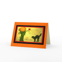 Vintage Halloween card Pumpkin Spell