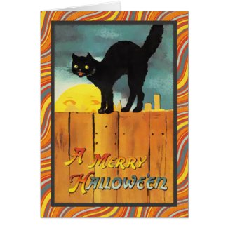 Vintage Halloween Cat Greeting Cards