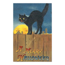 Vintage Halloween Cat on Fence posters by vintagehalloween Vintage Halloween Cat on Fence posters